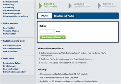 bet at home auszahlung paypal dauer